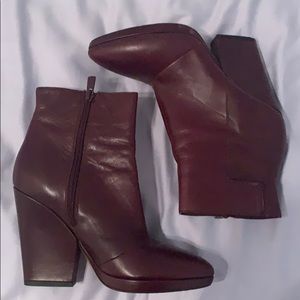 Vince burgundy booties